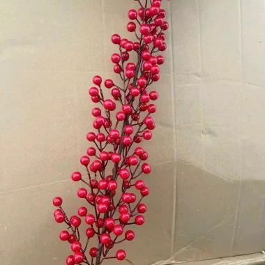 Cành Đào Đông Vàng Đỏ 12 nhánh 1m, quả to đều, decor vòng hoa Tết, tháp 2.025 giảm 30.000₫
