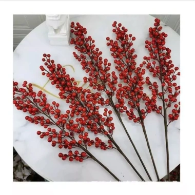 Cành Đào Đông Vàng Đỏ 12 nhánh 1m, quả to đều, decor vòng hoa Tết, tháp 2.025 giảm 30.000₫