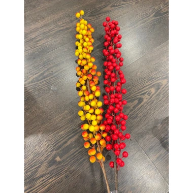 Cành Đào Đông Vàng Đỏ 12 nhánh 1m, quả to đều, decor vòng hoa Tết, tháp 2.025 giảm 30.000₫