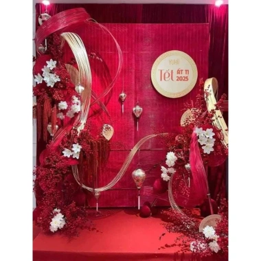 Cành đào nụ 5 nhánh - Hoa lụa cao cấp trang trí Tết, nội thất, chỉ 34.000 VND 7