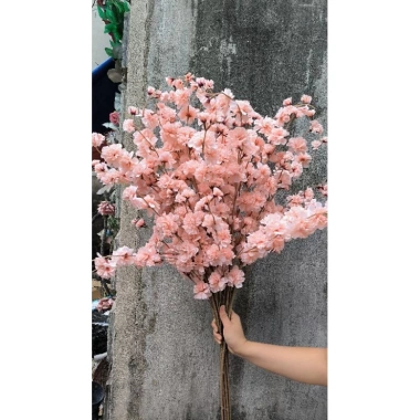 Cành đào nụ 5 nhánh - Hoa lụa cao cấp trang trí Tết, nội thất, chỉ 34.000 VND 8