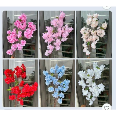 Cành hoa anh đào chùm Nhật Bản bằng vải lụa - Trang trí Tết nhà cửa, giá 35.700₫