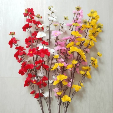 Cánh hoa anh đào giả đa màu sắc 100cm trang trí Tết cắm bình siêu đẹp giảm giá 24.000₫