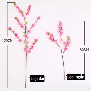 Cành Hoa Đào Cao Cấp - Trang Trí Tết, Nhà Cửa, Sự Kiện, Màu Tươi, Giá 14.000₫ 3