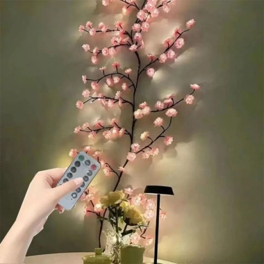 Cành hoa giả Tết 2.026 LED điều khiển, không phai màu, bền đẹp, giá 270.000₫ 4