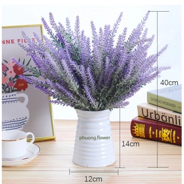 Cành hoa oải hương Lavender giả 5 đầu lá nhựa nhân tạo - Trang trí bình đẹp, 11.300₫