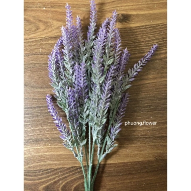 Cành hoa oải hương Lavender giả 5 đầu lá nhựa nhân tạo - Trang trí bình đẹp, 11.300₫