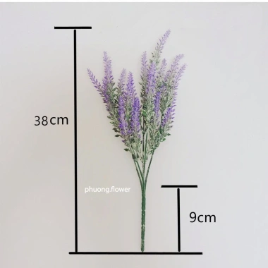 Cành hoa oải hương Lavender giả 5 đầu lá nhựa nhân tạo - Trang trí bình đẹp, 11.300₫