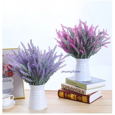 Cành hoa oải hương Lavender giả 5 đầu lá nhựa nhân tạo - Trang trí bình đẹp, 11.300₫