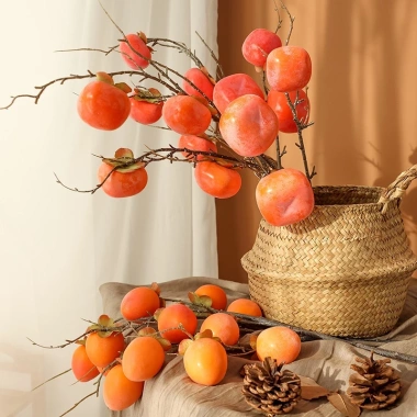 Cành Hồng Giả Dẹt 7 Quả Cao Cấp CASTA FLOWER - Thân Mùn Đẹp Trang Trí Nhà Cửa Giá 72.400 VND