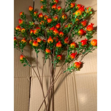 Cành lựu 70cm 75 quả – size 2.5cm, 15 quả/1 cành, trang trí lễ tết, decor sự kiện – chỉ 50.000đ