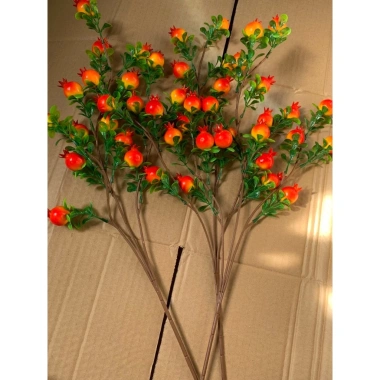 Cành lựu 70cm 75 quả – size 2.5cm, 15 quả/1 cành, trang trí lễ tết, decor sự kiện – chỉ 50.000đ