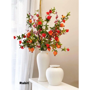 Cành lựu giả cao cấp 6 quả giống thật 99% - Trang trí Tết sang trọng, may mắn, tài lộc - 69.000đ 9