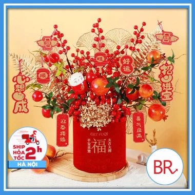 Cành Lựu Giả size 80 cắm bình trang trí Tết 2.026 cành thân dài rực rỡ đón xuân giá ưu đãi 29.000 VND