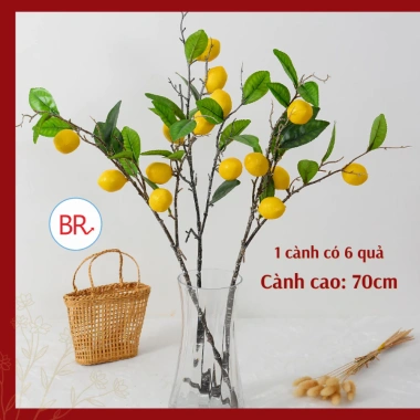 Cành Lựu Giả size 80 cắm bình trang trí Tết 2.026 cành thân dài rực rỡ đón xuân giá ưu đãi 29.000 VND