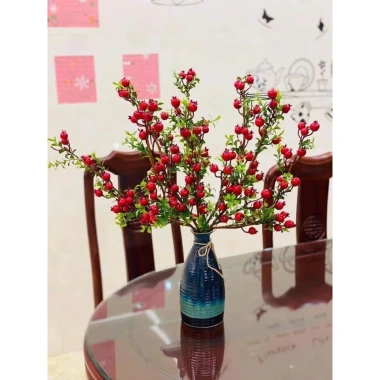 Cành Lựu Phú Quý Giả 18 quả dài 63cm - Bình hoa phong thủy thu hút tài lộc, giá ưu đãi 10.200đ