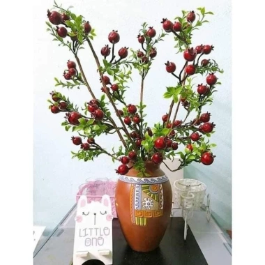 Cành Lựu Phú Quý Giả 18 quả dài 63cm - Bình hoa phong thủy thu hút tài lộc, giá ưu đãi 10.200đ 2