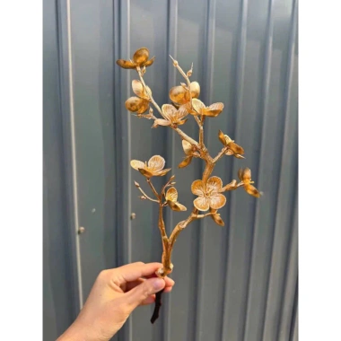 Cành mai vàng, đào cổ đồng nhũ vàng - Trang trí giỏ quà Tết, giá 12.900 VND