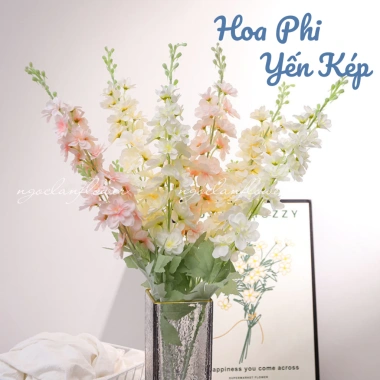 Cành Phi Yến Lụa Kép 2 Nhánh Cao Cấp - Hoa Giả Trang Trí Tiệc Cưới và Café, Giá Giảm 26.754₫ 2