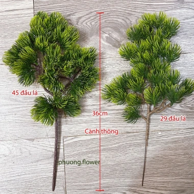 Cành tùng giả lá kim nhựa xanh bonsai tiểu cảnh sân vườn giống 100% giá 13.500