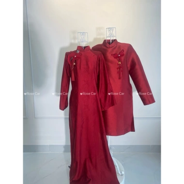 Cặp Áo Dài Cưới Truyền Thống Rose Đỏ Sáng – Sang Trọng Cao Cấp AD10 Giá 599k