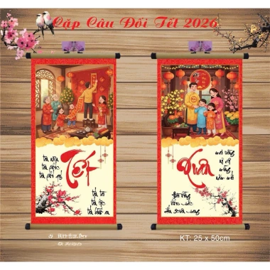 Cặp Câu Đối Tết Xuân Phúc Lộc Tài - Trang Trí Bính Ngọ 2.026 Giá Ưu Đãi 80.000đ