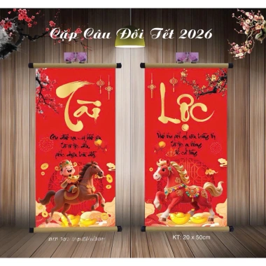 Cặp Câu Đối Tết Xuân Phúc Lộc Tài - Trang Trí Bính Ngọ 2.026 Giá Ưu Đãi 80.000đ