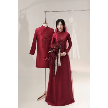 Cặp dâu rể áo dài siêu xinh, sang trọng - Giá ưu đãi 980.000 VNĐ, chất liệu cao cấp, thiết kế tinh tế cho ngày cưới