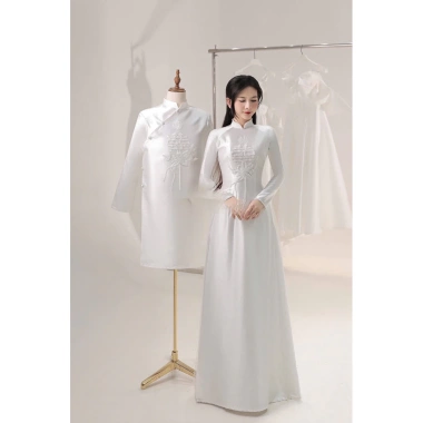 Cặp dâu rể áo dài siêu xinh, sang trọng - Giá ưu đãi 980.000 VNĐ, chất liệu cao cấp, thiết kế tinh tế cho ngày cưới