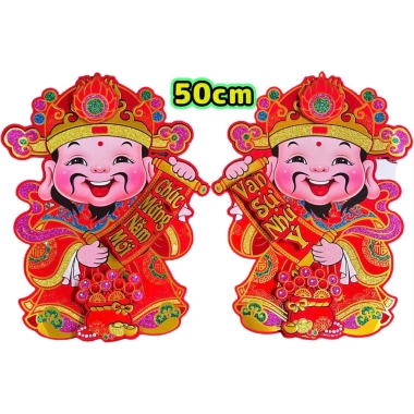 Cặp Hình Dán Thần Tài Ôm Hũ Vàng Nhiều Size Trang Trí Decor Tết Bính Ngọ 2.026 Giá 30.000đ 4