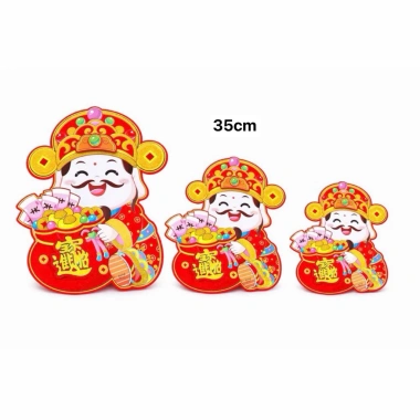 Cặp Hình Dán Thần Tài Ôm Hũ Vàng Nhiều Size Trang Trí Decor Tết Bính Ngọ 2.026 Giá 30.000đ 6