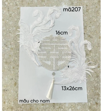 Cặp Hỷ Thêu Cao Cấp Nam Nữ Trang Trí Áo Dài Cưới - Giảm Giá Đến 220.000₫ 4