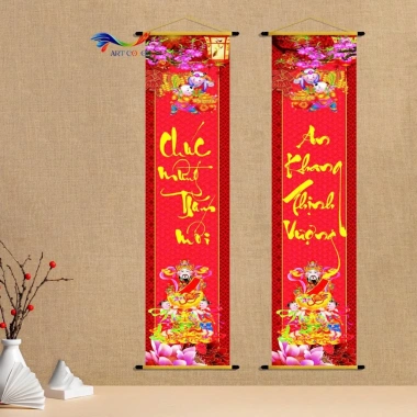 Cặp liễn câu đối Tết 2.026 Trang trí Tết bằng vải Canvas ART COLORS, giá ưu đãi 73.500₫ 5 Cặp liễn câu đối Tết 2.026 Trang trí Tết bằng vải Canvas ART COLORS, giá ưu đãi 73.500₫ 5