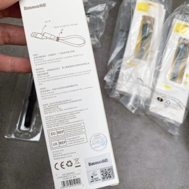 Cáp ngắn BASEUS 23cm Pin dự phòng IP USB-to-Lightning, sạc nhanh 12W Nimble