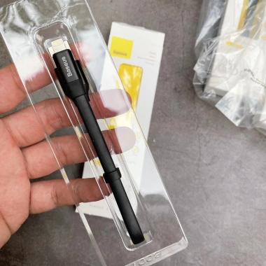 Cáp ngắn BASEUS 23cm Pin dự phòng IP USB-to-Lightning, sạc nhanh 12W Nimble