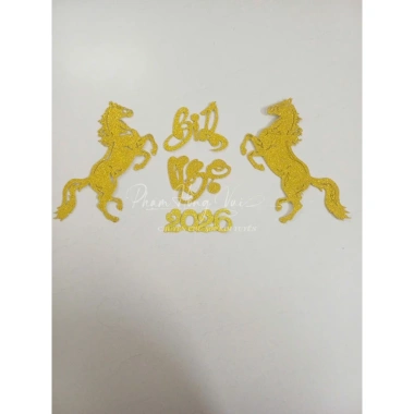 Cặp ngựa trang trí Tết Bính Ngọ - Không kèm nơ, giá chỉ 21.500₫ đồ trang trí Tết 2.025