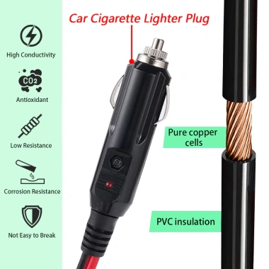 Cáp nối dài 3M XT60 10FT, bật lửa, sạc ô tô phát năng lượng mặt trời - 201.300 VND