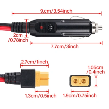 Cáp nối dài 3M XT60 10FT, bật lửa, sạc ô tô phát năng lượng mặt trời - 201.300 VND 6 Cáp nối dài 3M XT60 10FT, bật lửa, sạc ô tô phát năng lượng mặt trời - 201.300 VND 6