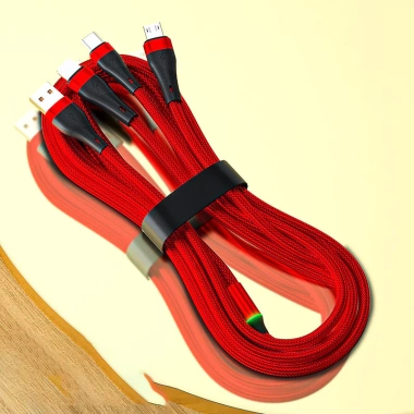 Cáp sạc 3 trong 1 tự rút Type C Micro USB L‑Ning gọn nhẹ chống rối du lịch - DS3D100W 10
