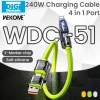 Cáp sạc 4 trong 1 WEKOME 240W 1.2m USB-A Type-C cho MacBook iPad iPhone - 115.200 VND