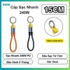Cáp sạc ngắn 15cm 240W hai đầu, sạc nhanh pin dự phòng, nam châm hít, bện dù siêu bền 75k