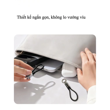 Cáp sạc ngắn 15cm 240W hai đầu, sạc nhanh pin dự phòng, nam châm hít, bện dù siêu bền 75k 4