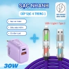 Cáp sạc nhanh 4 trong 1 240W - Đầu hợp kim kẽm siêu bền, hỗ trợ iPhone Android, giá 47.000 VND