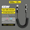 Cáp sạc nhanh 4 trong 1 lò xo 2m - PD C-L 27W, C-C 65W - VuaAuto, chỉ 95.000đ