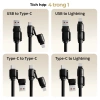 Cáp sạc nhanh 4 trong 1 lò xo 2m - PD C-L 27W, C-C 65W - VuaAuto, chỉ 95.000đ 2