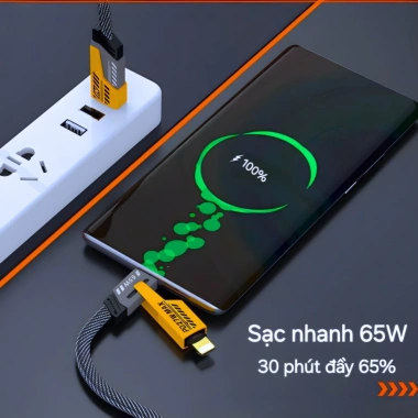 Cáp sạc nhanh đa năng 4in1 – Sạc nhanh, truyền dữ liệu, hỗ trợ mọi thiết bị, giá chỉ 59.000₫