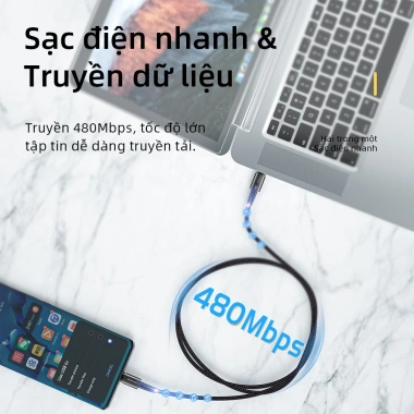Cáp sạc nhanh ESSAGER PD 100W/60W Type-C 5A hỗ trợ AFC, QC4.0, QC3.0 - Tương thích iPhone và Samsung, chỉ 38.000 VND 6
