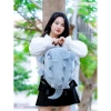 Cặp sách hình thú vải nhung cỡ trung màu đen‑xám siêu xinh - Giá ưu đãi 139k 10