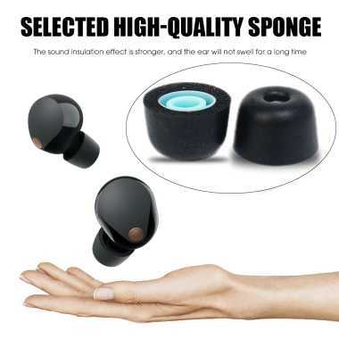 Cặp Tai Nghe Nhét Tai S/M/L cho Sony WF-1.000XM5 - Siêu Mềm, Chống Trượt, Khử Tiếng Ồn, Nút Trắng Đen