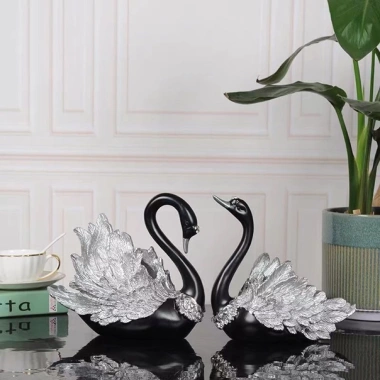 Cặp Tượng Thiên Nga Trắng Bạc Decor - Đồ Trang Trí Nhà Cửa Hiện Đại Cao Cấp, Giá Ưu Đãi 143k